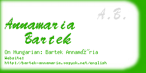 annamaria bartek business card